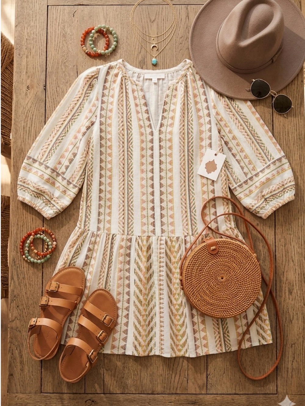 Velvet by Graham & Spencer Numa Organic Cotton Embroidered Boho Peasant Dress M